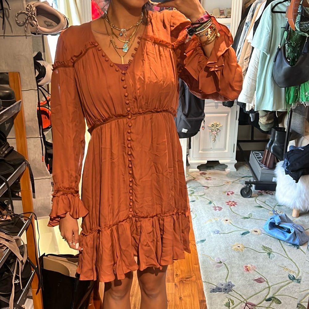 Cinq a Sept flowy long sleeve dress